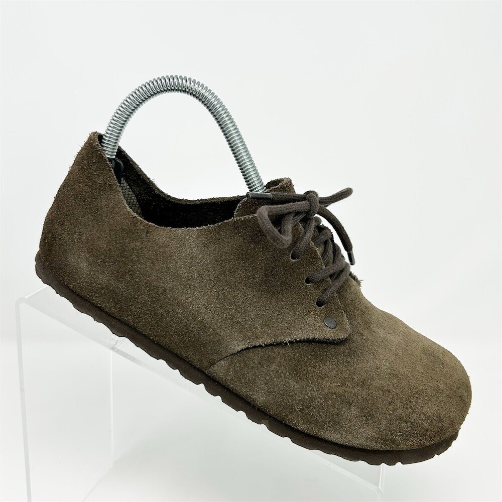 Birkenstock Maine Oxford Shoes Brown Leather Lace Up Comfort Footbed Size 38